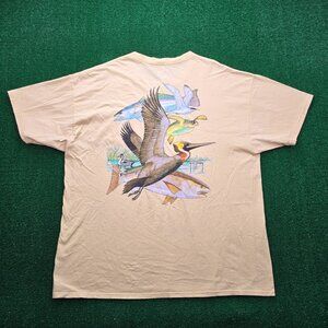 Guy Harvey Tshirt Mens 2XL Yellow Short Sleeve Gulf Life Fishing Casual 2010